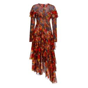 D Ô E N
Alouette Printed Silk Asymmetric Maxi-Dress